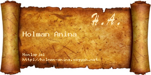 Holman Anina névjegykártya